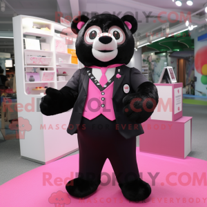 Pink brillebjørn maskot...