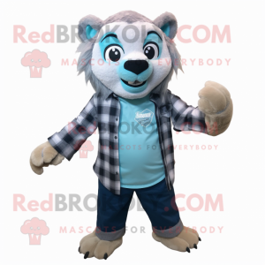 Cyan Smilodon maskot...