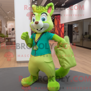 Lime Green Squirrel mascot...