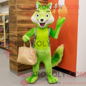 Lime Green Squirrel mascot...