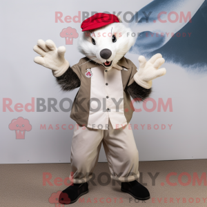 White Badger maskot kostume...