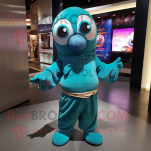 Teal Gyro mascotte kostuum...