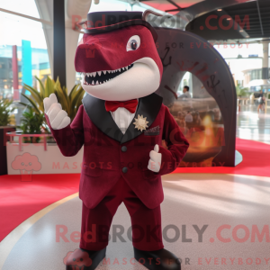 Maroon Shark Maskottchen...