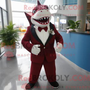 Maroon Shark mascot costume...