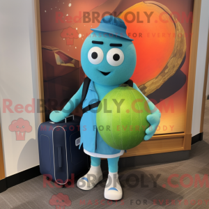 Cyan Squash maskot kostume...
