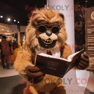 Brun varulv maskot kostume...