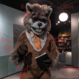 Brun varulv maskot kostume...