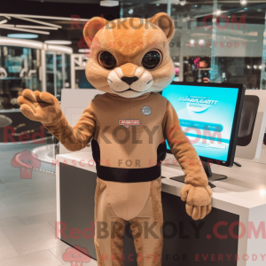 Beige Jaguarundi maskot...