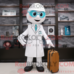 Hvid Doctor maskot kostume...