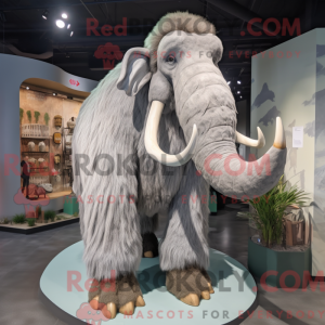 Sølv Mammoth maskot kostume...