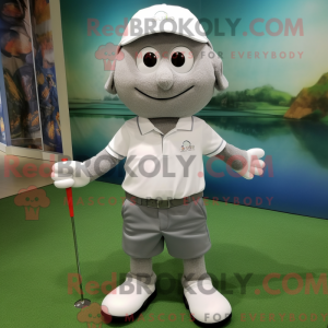 Grå golfbold maskot kostume...