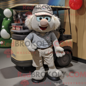 Gray Golf Ball mascot...