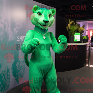 Groen Puma-mascottekostuum...