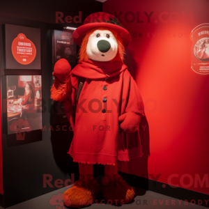 Rød Guinness maskot kostume...