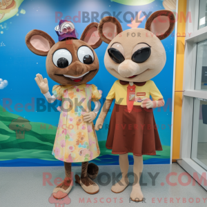 Brown Ray maskot kostume...