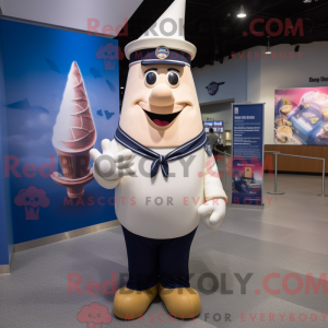 Navy Ice Cream Cone maskot...