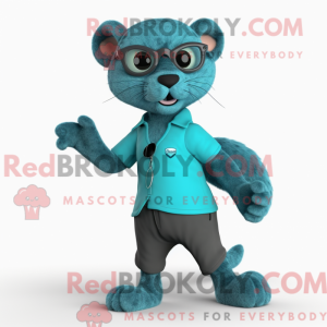 Blågrøn Jaguarundi maskot...