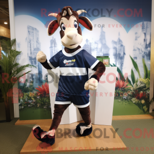 Navy Okapi mascot costume...