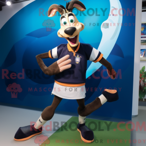 Navy Okapi maskotdraktfigur...