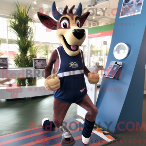 Navy Okapi maskotdraktfigur...