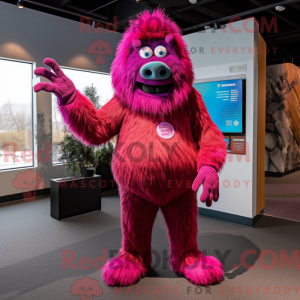 Magenta Sasquatch maskotka...