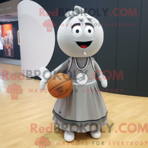 Grå Basketball Ball maskot...