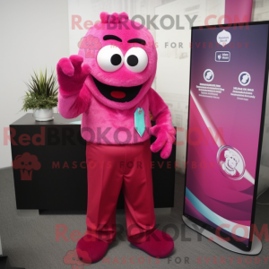 Magenta Ice mascot costume...