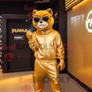 Gouden Puma-mascottekostuum...