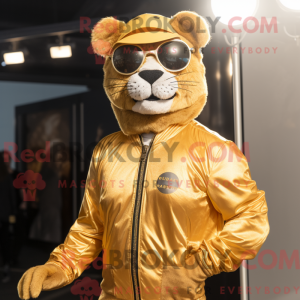 Gull Puma maskot drakt...