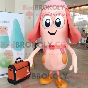Peach Squid mascottekostuum...