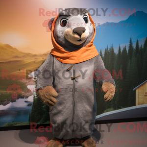 Grå Marmot-maskotdraktfigur...