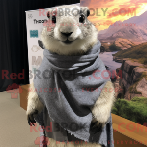 Grå Marmot-maskotdraktfigur...