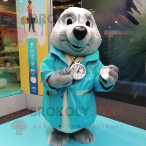 Teal Seal mascotte kostuum...