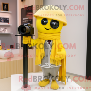 Gul kamera maskot kostume...