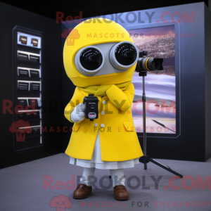 Gul kamera maskot kostume...