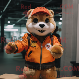 Orange Otter mascot costume...