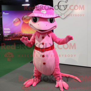 Pink Geckos maskot kostume...