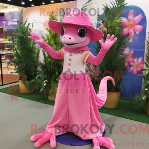 Pink Geckos maskot kostume...
