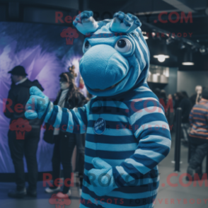 Figura de máscara de zebra azul com gola alta e luer - Mascotes zebra - REBROKO_312841 - RedBrokoly.com