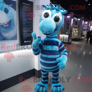 Blå Zebra maskot kostume...