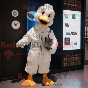 Cream Goose maskot kostume...