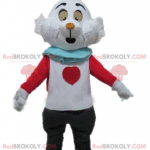 Mascotte de lapin blanc d'Alice au pays des merveilles -