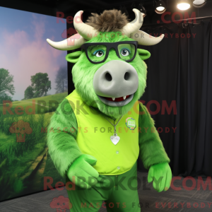Limegrøn Buffalo maskot...
