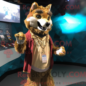 Gouden Wolf-mascottekostuum...