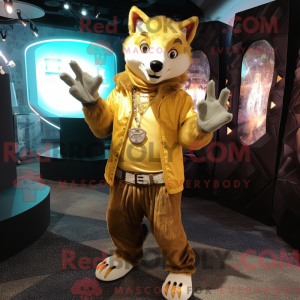Gouden Wolf-mascottekostuum...