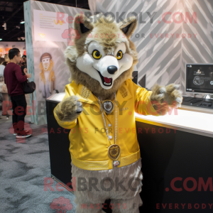 Gouden Wolf-mascottekostuum...
