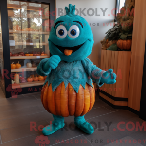 Blågrøn Squash maskot...