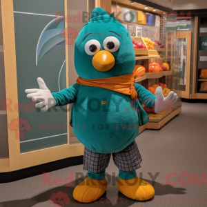Teal Squash mascottekostuum...