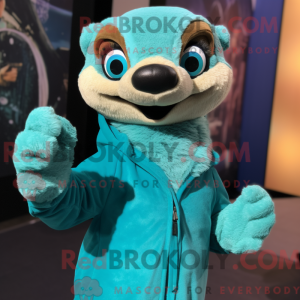 Turquoise Meerkat mascot...