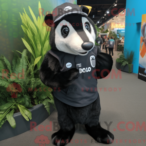 Black Badger maskot kostume...
